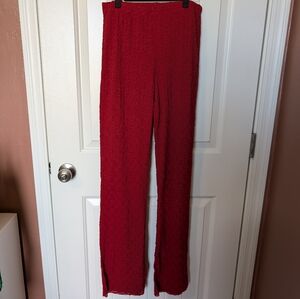 NWOTS FREE PEOPLE One Ona Pull On Lace Leggings Red S/P